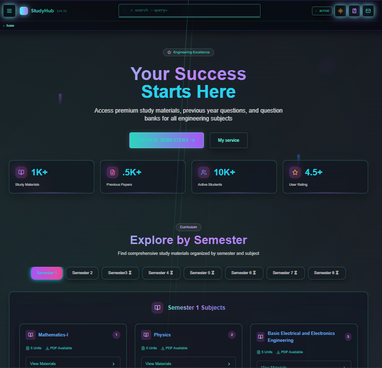 StudyHub - Engineering Notes Platform